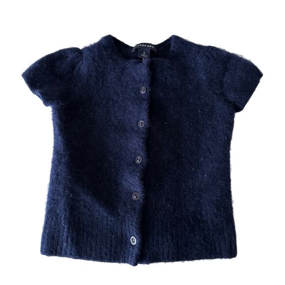 Lands' End Blue Short Sleeve Button Cardigan - M 5/6 - Picture 1 of 3